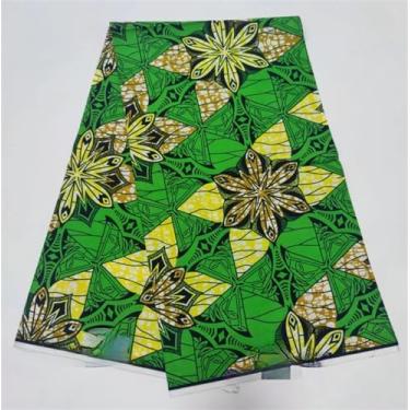 Imagem de Tecido Africano Cera Real Estampa Dourada Soft Pagne Ankara Material de Algodão Prata Nigeriana Gana para Festa de Casamento Vestido para Costurar (Como na imagem-05)