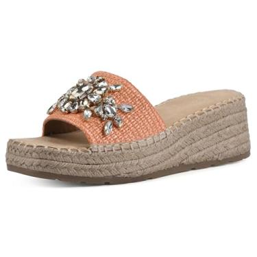 Imagem de WHITE MOUNTAIN Sandália alpargata feminina Stitch com plataforma baixa, Cantaloup, 10