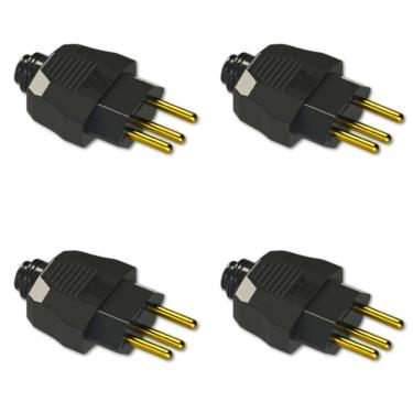 Imagem de Kit Plugue Macho 2P+T 10A 250Vca Preto 4 peças