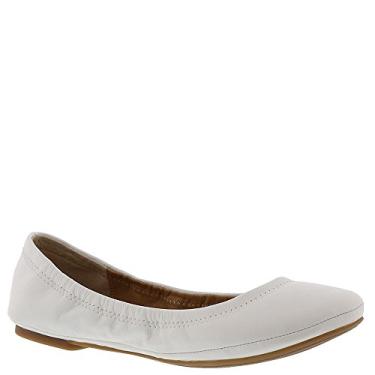 Imagem de Lucky Brand Sapatilha feminina Emmie Ballet, Branco brilhante, 6.5 Wide