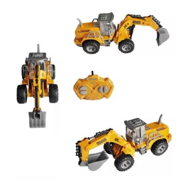 Imagem de Carrinho Controle Remoto S Fio Trator Escavadeira Construção