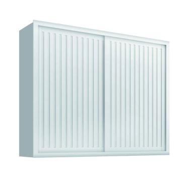 Imagem de Guarda Roupas Ripado Casal Com Espelho Interno 2 Portas de Correr 6 Gavetas Coliseu Branco Zanzini