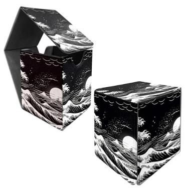 Imagem de BFDHGQZC Great Wave Card Deck Box para Trading Cards Commander Deck Box com ímã forte Magic Premium Gathering Deck Box Cover para TCG CCG Magic Cards