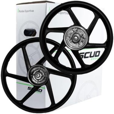 Imagem de Par de rodas de alumínio liga leve freio a tambor Pop100 Pop110 2007 e