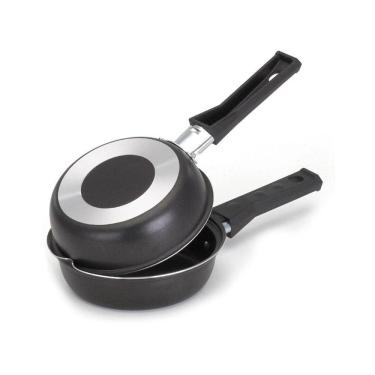 Imagem de Frigideira Dupla Hamburgueira E Omeleteira Antiaderente 14 Cm Preto