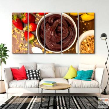 Imagem de Quadro Decorativo -Tigela Açai  -Tela em Tecido 5 peças - Wall Frame