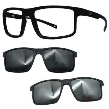 Imagem de Armação de Grau Mormaii 6127 Swap 5 A14 Com 2 Clipons, Cinza, Prata