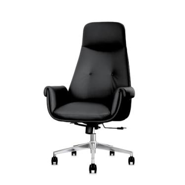 Imagem de Cadeira de Escritório Presidente Prestige com Encosto e Assento Espuma laminada D28, Base Giratória Aço Cromado