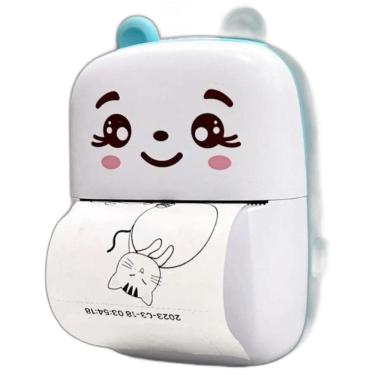 Imagem de Mini Impressora Térmica Bluetooth Sem Fio Portátil - Azul