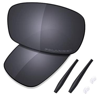 Imagem de SAUCER Lentes de reposição premium e kits de borracha para óculos de sol Oakley Crosshair 2.0 OO4044 de alta defesa - Escudo preto polarizado
