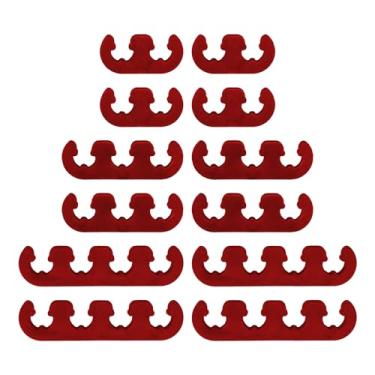 Imagem de Separador de fios de vela de ignição de 12 peças, suportes de fio de vela de ignição para fios de 7 mm, 8 mm, 8,5 mm, 8,8 mm, tear de fio de motor preto (vermelho)