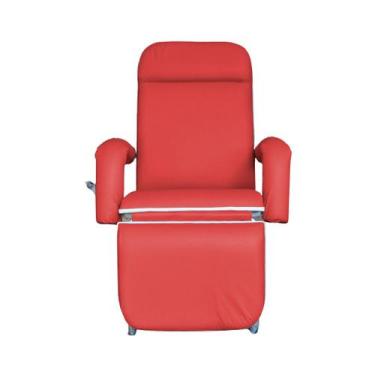 Imagem de Poltrona Reclinável Hospitalar Descanso Luxo Vermelha - Metal Solution