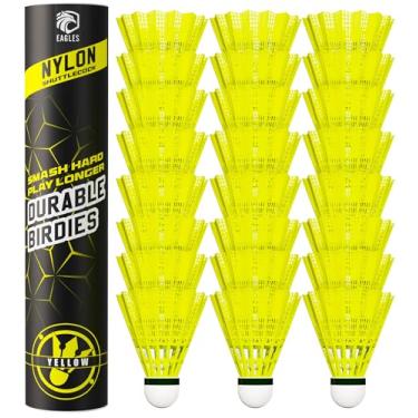 Imagem de Badminton Birdies - Petecas de nylon para treinamento de rebatidas de beisebol/softbol - Bolas de transporte para jogos internos e externos ~ Conjunto de bolas de badmington de plástico altamente