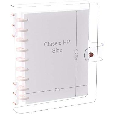 Imagem de Discagenda Capa organizadora pessoal transparente transparente transparente para pasta organizadora de PVC (disco - ouro rosa, compatível com HP clássico)