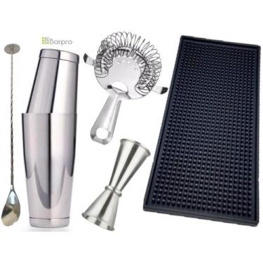 Imagem de Kit Barman Coqueteleira Barpro Colher Bailarina Drinks 6 Pçs - Nls