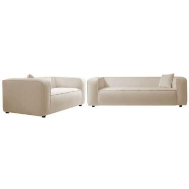 Imagem de Kit Sofá 3 Lugares 180cm E Poltrona Cecília Linho Rosê