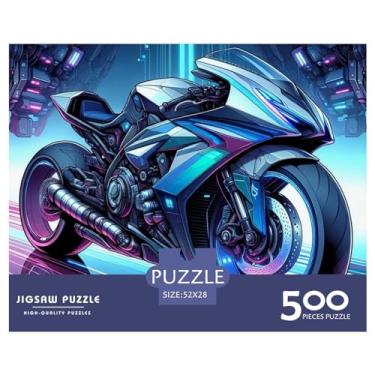 Imagem de Futuro Motocicleta 500 Peças Anime de Desenho Animado para Adultos Quebra-cabeça Divertido Decoração Brinquedo Intelectual Jogo de Alívio do Estresse Jogo Educativo Relaxamento e Inteligência 500