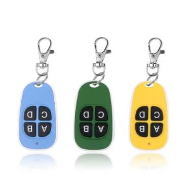 Imagem de Controle Remoto Universal de 4 Botões com Clipe, Colorido clonagem controle remoto, controlador de cópia elétrica, Chaveiro Portátil, Disponível em Azul, Amarelo, Vermelho, Preto, Branco.