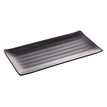 Imagem de Travessa Retangular de Melamina Tóquio Preta 30cm - Lyor