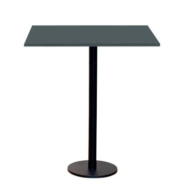 Imagem de Mesa Pisa Beta Bistrô Fratini 107,50cm (a) Disco Redondo Preto Tampo Mdp Quadrado Grafito 70cm (l)