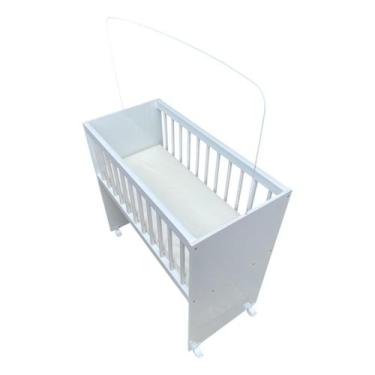 Imagem de Mini Berço Grade Removível Com Colchão Branco - Anjo de Casa, Branco