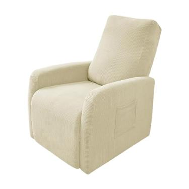 Imagem de GOSTADY Capas para cadeira reclinável, 4 peças, impermeável, jacquard, pequena capa reclinável para sofá, capa reclinável elástica para cadeira reclinável Lazyboy com bolso de armazenamento, protetor
