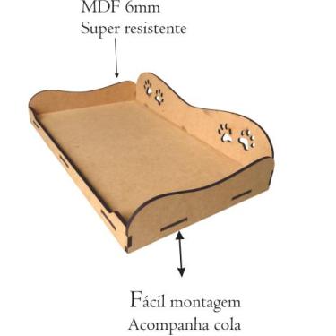Imagem de Cama caminha Sofá Casa Pet Gato Cachorro em MDF 6mm 50x35cm - Limberge