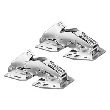 Imagem de Wswqop 2x Dobradiças de porta de armário de RV com fechamento suave e mola de suporte de dobradiça de suporte de dobradiça de armário superior hidráulica