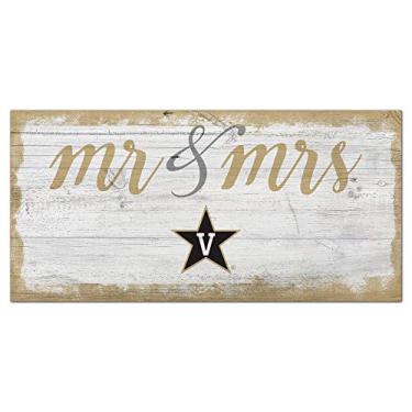 Imagem de Fan Creations Placa NCAA Vanderbilt Commodores Unissex Vanderbilt University Script Mr & Mrs Sign, Cor do time, 15 x 30 cm