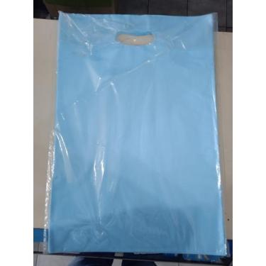 Imagem de Kit 50 Un Sacolas Plásticas Boca Palhaço Alça Vazada - INOVEM, AZULBB,