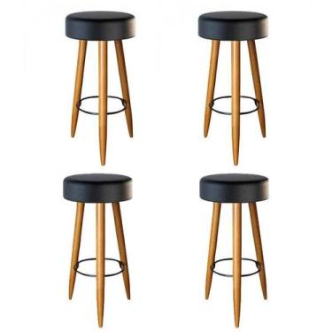 Imagem de Kit 04 Banqueta Alta 70 Cm Pés Palito Para Área Gourmet - Decore.Com