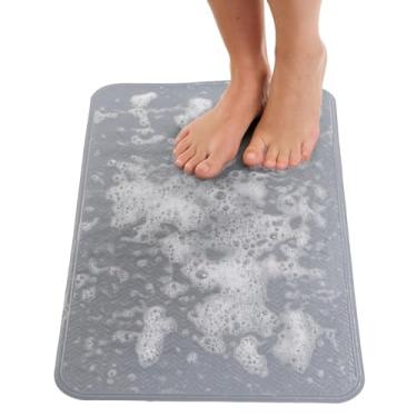 Imagem de Tapete de banheira antiderrapante - Tapetes de chuveiro para chuveiro interno - Tapete de banho para banheira - Tapete de chuveiro antiderrapante - Tapete de banheira com ventosa segura de 71 x 40 cm