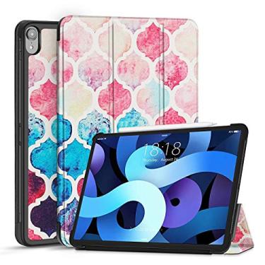 Imagem de TNP Capa para iPad Air de 11 polegadas M2 6ª 2024, 5ª geração (2022 2020) - Capa marroquina pastel de 10,9 polegadas com suporte para lápis para Apple Pencil de 2ª geração - Capa protetora com suporte