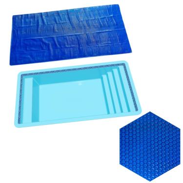 Imagem de Capa Manta Lona Térmica Piscina Bonaire 4 X 2m Splash Igui 300 Micras Proteção Uv