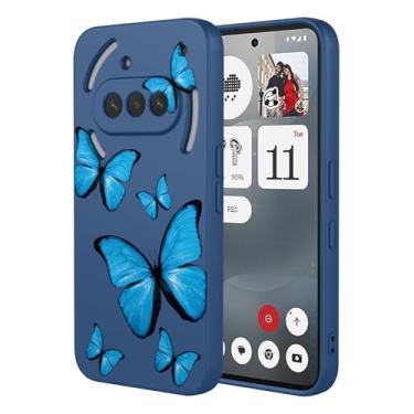 Imagem de KOARWVC Capa para Nothing Phone 3a, A059 Design de Padrão de Borboleta Fofa Fina Protetora Macia TPU Capa Amortecedora para Telefone Nada 3a Borboleta Azul