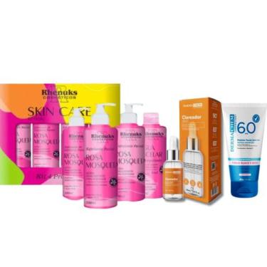 Imagem de Kit Skincare Rosa Mosqueta Rhenuks, Sérum Clareador Dermachem, Proteto
