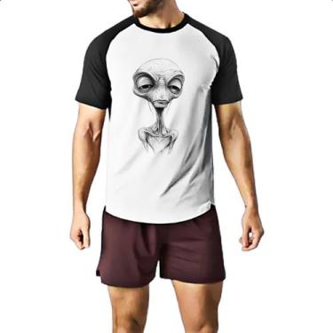Imagem de Camiseta Raglan Alien Grafite Arte - Alearts, GG