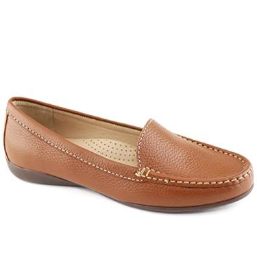 Imagem de MARC JOSEPH NEW YORK Womens Casual Comfortable Genuine Leather Lightweight Driving Moccasins Classic Fashion Venetian Slip On Ladies Driving Loafer Flat Shoes Cognac Grainy 9.5