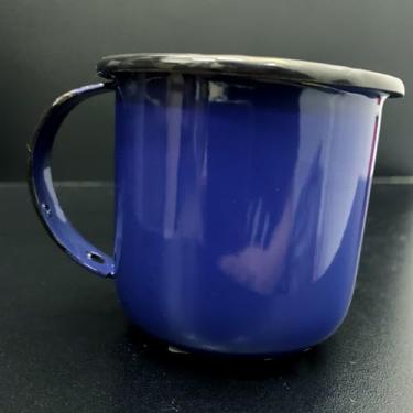 Imagem de Canecas Esmaltada Xícara Cafezinho 160ml Produto Nacional Átoxico (AZUL-ESCURO)