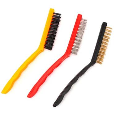 Imagem de Kit de Escovas de Aço para Limpeza Pesada, Grelhas de churrasqueira,Quintal Várias Utilidades 3 Peças, Cores Sortidas, para Remoção de Ferrugem e Polimento