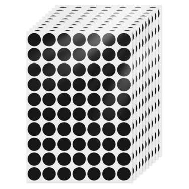 Imagem de FINDAT 700 adesivos circulares adesivos redondos de vinil preto de 0,9 cm, etiquetas redondas autoadesivas com código de cores para estudantes, sala de aula, escritório, inventário