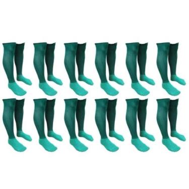 Imagem de Meião De Futebol Delfia Popular Adulto Kit Com 12 Pares, Verde