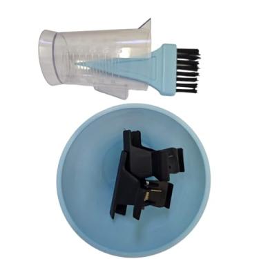 Imagem de Kit Profissional para Cabelos, Touca de Cetim Dupla, Massageador de Silicone, Escova Raquete, Xuxinha, 4 Peças (Azul)