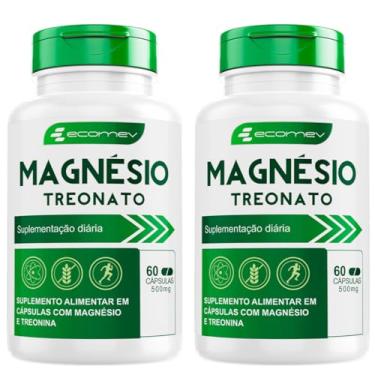Imagem de Magnesio Treonato 500Mg 60 Cápsulas - Ecomev (Kit 2)