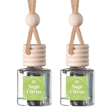 Imagem de CANDECraftCo Óleo de fragrância de suspensão de ar para carro, aromatizador automotivo para óleos essenciais, fragrância aromática, aromaterapia, difusor de automóvel, longa duração (sálvia cítrica)