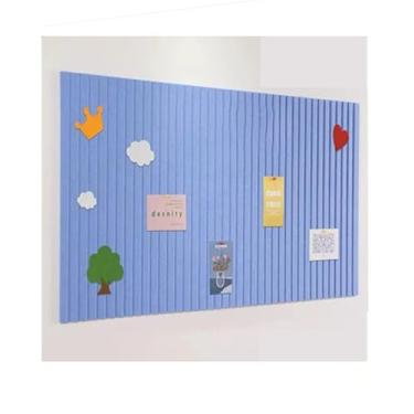 Imagem de Rokeblau Quadro de avisos grande de 122 x 81 cm, quadro decorativo de feltro, quadro de exibição de fotos dobrável de 0,9 cm de espessura com fita autoadesiva, quadro de visão para paredes de escola