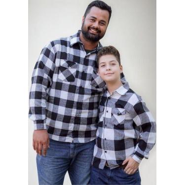 Imagem de Kit Camisa Flanela Xadrez 2 Peças: Tal Pai Tal Filho P Ao Gg - Maximus