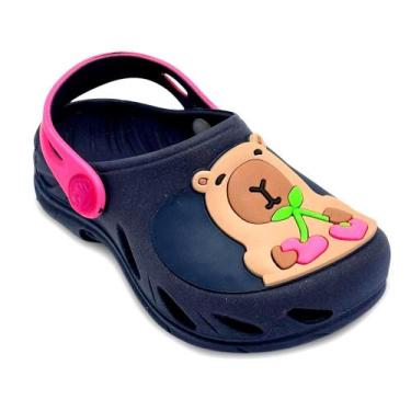 Imagem de Babuche Infantil Plugt Ventor Kids Capivara Marinho Leve, Confortável 