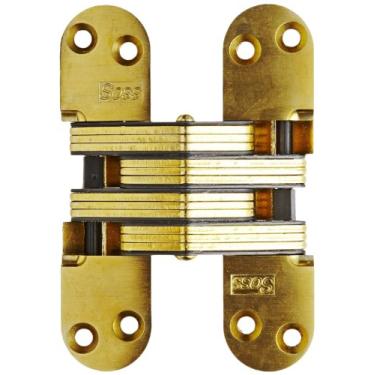 Imagem de SOSS Dobradiças invisíveis de montagem embutida com 4 furos, zinco, acabamento em bronze acetinado, altura da folha, 6,3 cm de largura da folha, 1,27 cm de espessura da folha, 18 cm x 3,17 cm de tamanho do parafuso (10 pares)