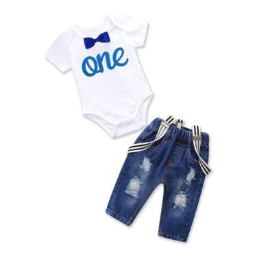 Imagem de Conjunto de roupas Pinleck Toddler Baby Boy, roupa de 1º aniversário, 